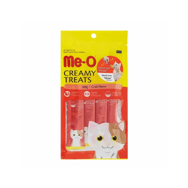 WEB-14 Me-O Creamy Yengeç Ton Balıklı Sıvı Kedi Ödül Maması 4x15 Gr - Görsel 1